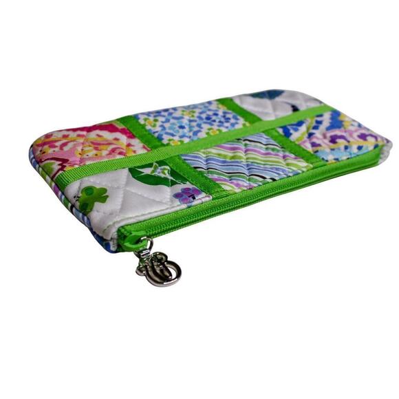 Vera Bradley Quilted Patchwork Zip Pouch Bag Grandma Cottage Green - Picture 3 of 4